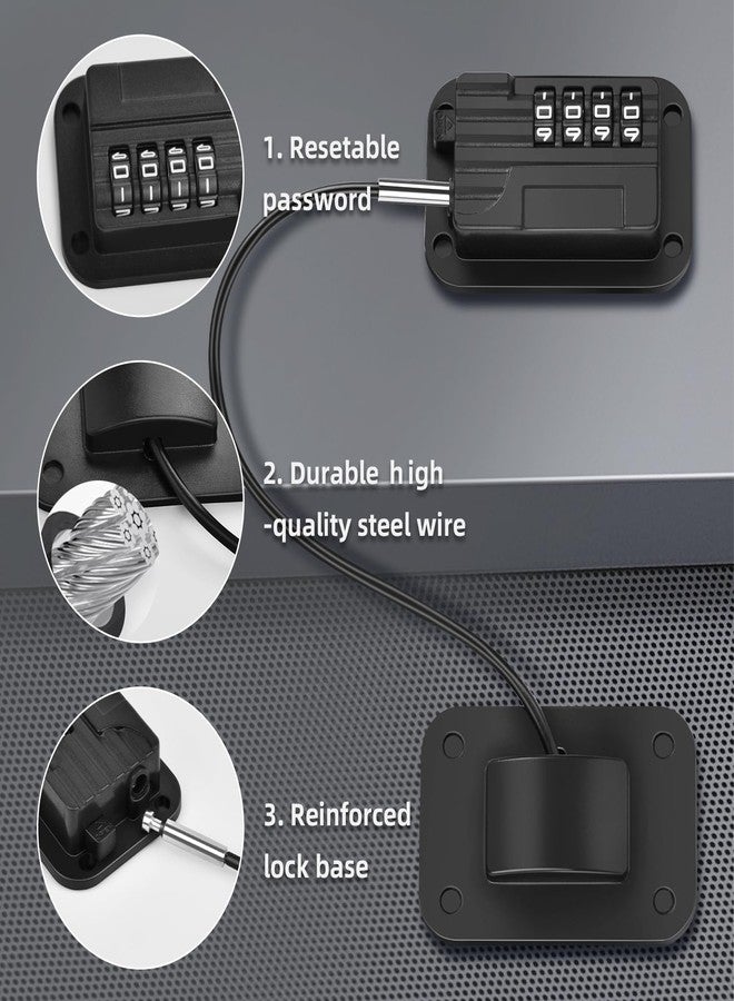Ougourim Upgraded Combination Fridge Lock for Child Safety, Keyless Refrigerator & Freezer Lock with Code for Kids, Black - Image 3