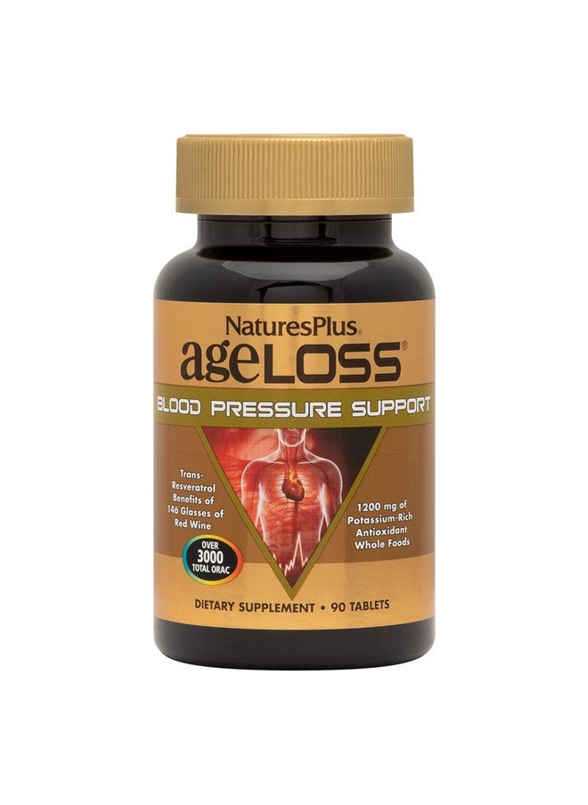 Nature's Plus - Naturesplus Ageloss Blood Pressure Support 90 Tablets With Trans Resveratrol & 1200 Mg Of Whole Foods Vegetarian Gluten Free 30 Servings - Image 1
