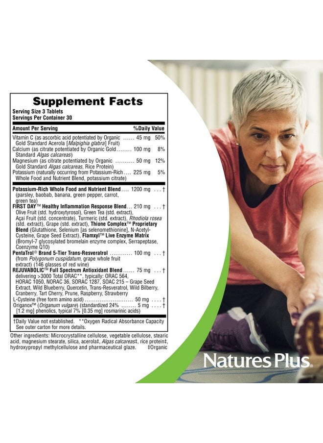 Nature's Plus - Naturesplus Ageloss Blood Pressure Support 90 Tablets With Trans Resveratrol & 1200 Mg Of Whole Foods Vegetarian Gluten Free 30 Servings - Image 1