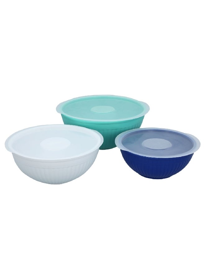 NORDICWARE 6-Piece Microwave Safe Round Polypropylene Covered Bowl Set Multicolour 4.73 L 69506  - Image 1