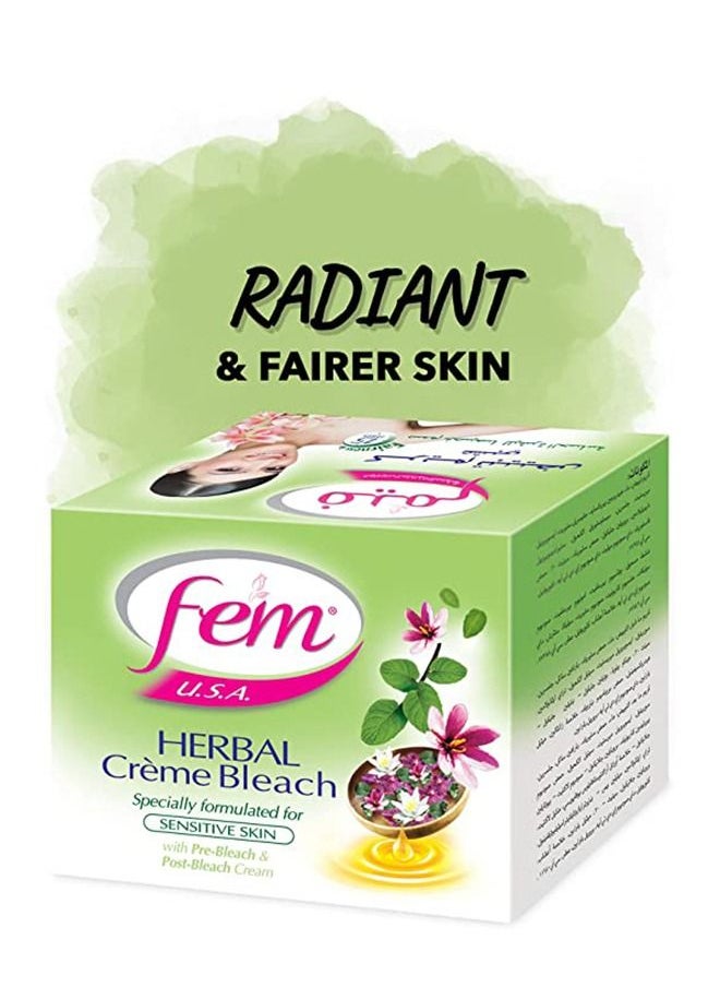 fem - FEM USA Herbal Creme Bleach | Enriched With Turmeric and Milk | Formulated For Sensitive Skin | For Radiant Glow - 15g - Image 1