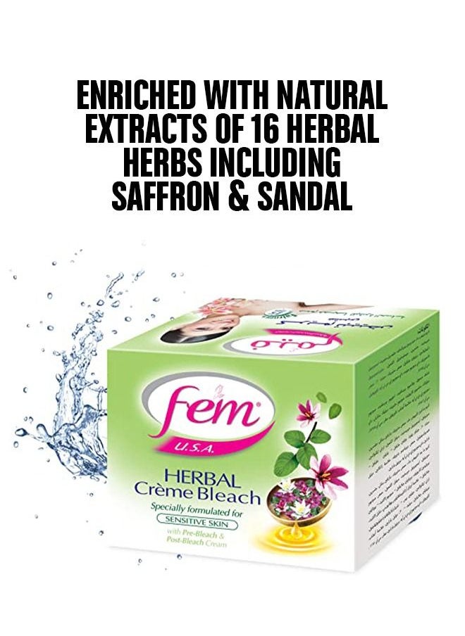 fem - FEM USA Herbal Creme Bleach | Enriched With Turmeric and Milk | Formulated For Sensitive Skin | For Radiant Glow - 15g - Image 1