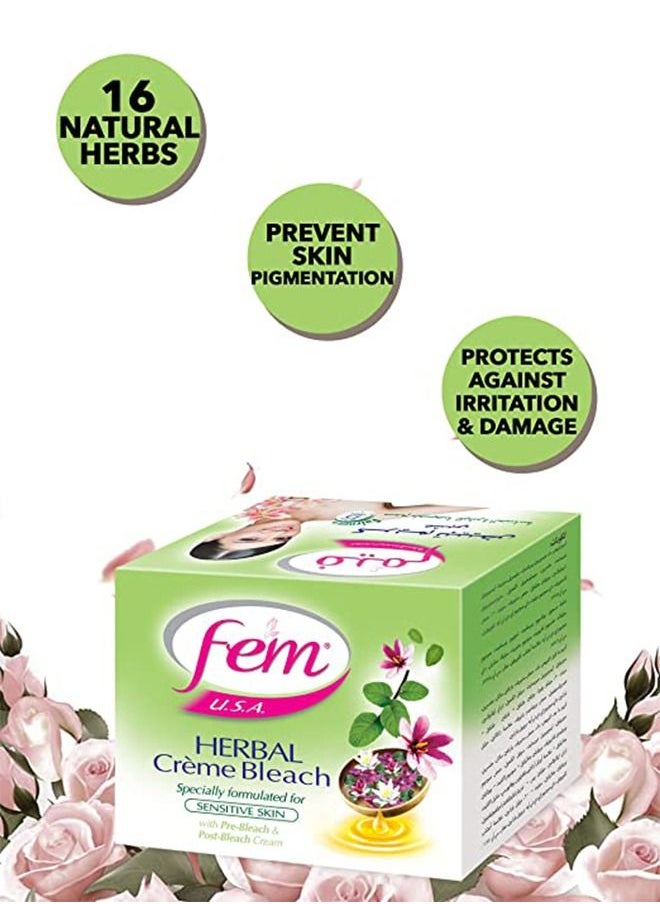fem - FEM USA Herbal Creme Bleach | Enriched With Turmeric and Milk | Formulated For Sensitive Skin | For Radiant Glow - 15g - Image 1