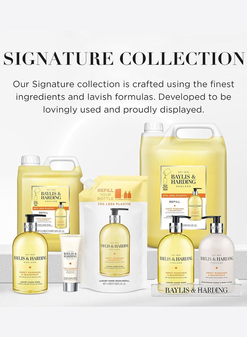 Baylis & Harding Sweet Mandarin and Grapefruit Hand Wash Refill Pouch, 1 Litre | Enriched with Natural Oils and Vitamins A, B and C | Moisturising and Nourishing Liquid Hand Soap | Vegan and Cruelty-Free | Eco Refill Pack - Image 4