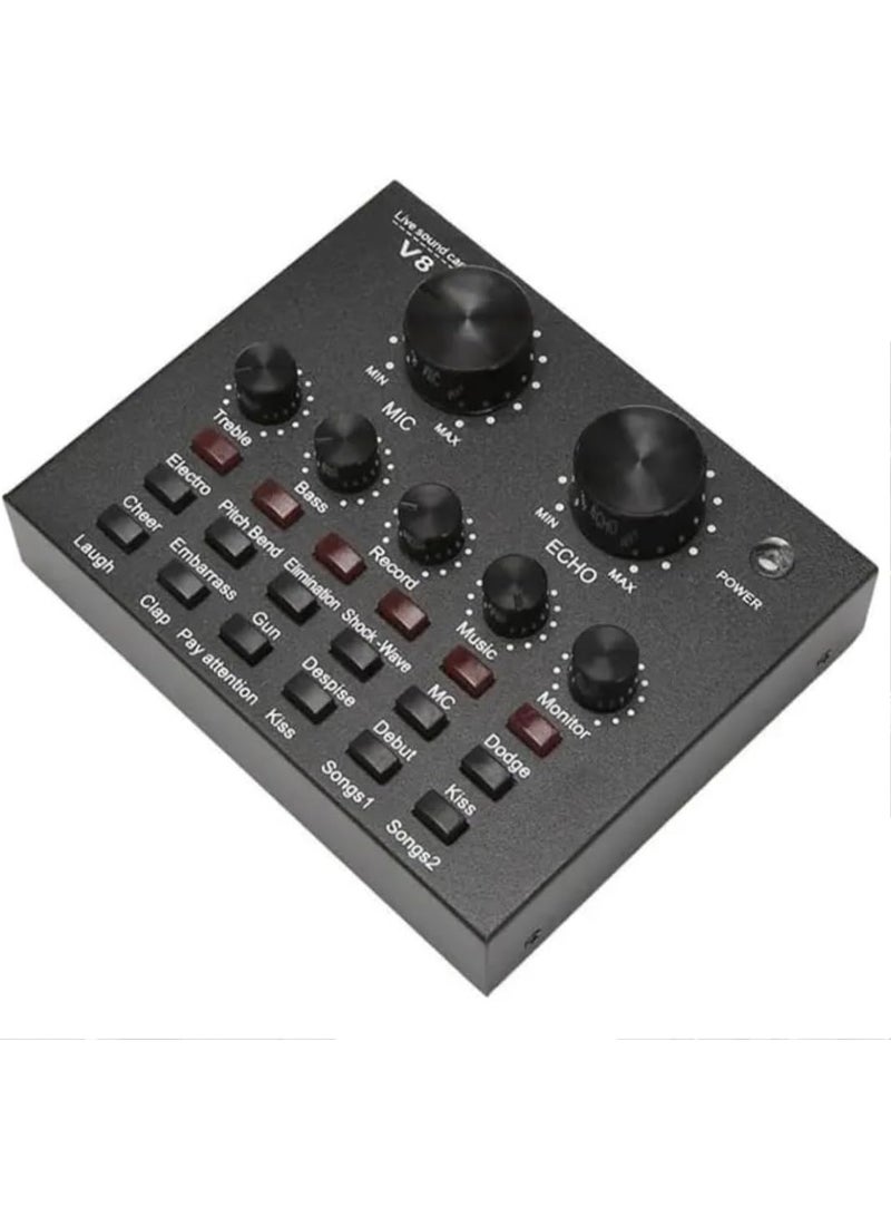 V8 Sound Card with External USB – High-Quality Recording & Streaming - Image 1