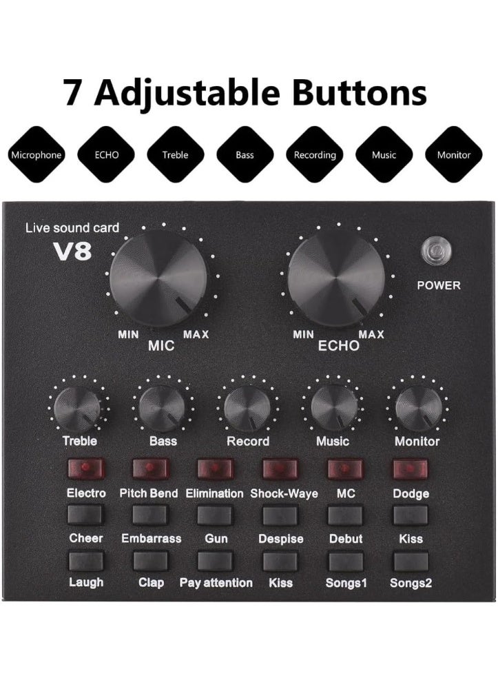 V8 Sound Card with External USB – High-Quality Recording & Streaming - Image 4