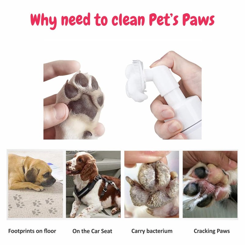 Harrods Bscly Paw Cleaner with Strawberry & Calendula for Dog Cat Waterless Foot Scrubber Cleaning Foam with Silicone Washer Brush - 110ml - Image 4
