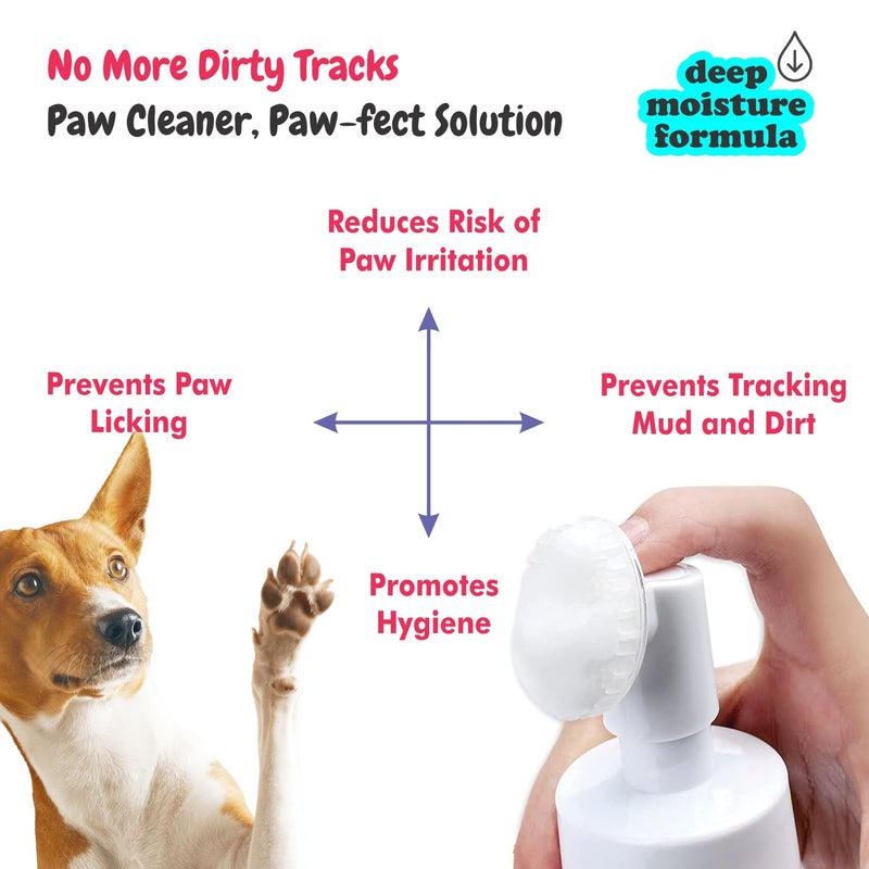 Harrods Bscly Paw Cleaner with Strawberry & Calendula for Dog Cat Waterless Foot Scrubber Cleaning Foam with Silicone Washer Brush - 110ml - Image 5