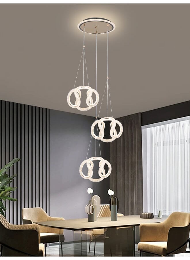 Best Power Modern LED Chandelier 6695-3 with Lighting Base, 3 Lamps, 3 Lighting Levels, 40W, Adjustable Length up to 160cm – Perfect for Living Rooms, Dining Rooms, and Bedrooms  - Image 1