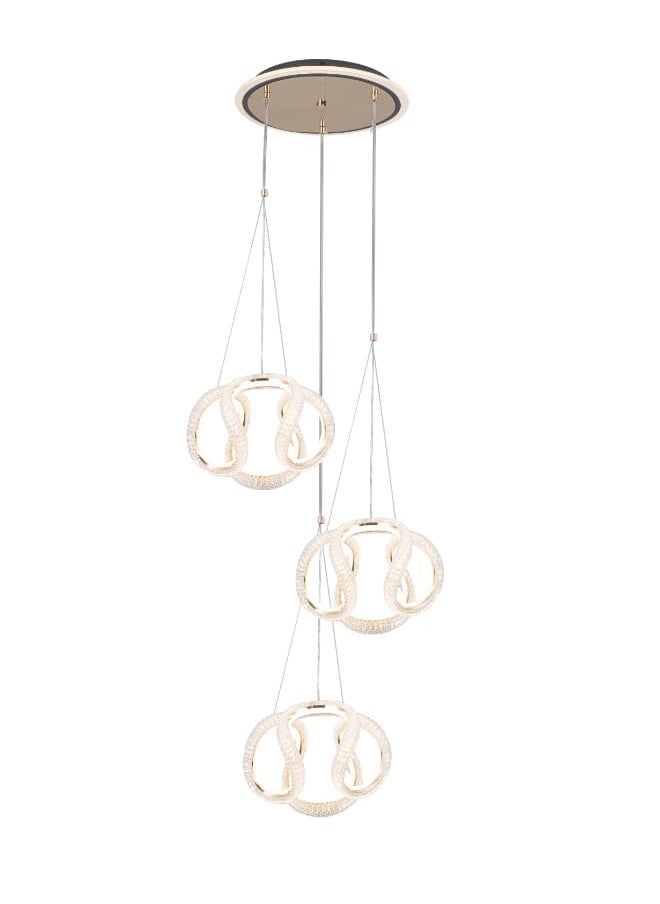 Best Power Modern LED Chandelier 6695-3 with Lighting Base, 3 Lamps, 3 Lighting Levels, 40W, Adjustable Length up to 160cm – Perfect for Living Rooms, Dining Rooms, and Bedrooms  - Image 2