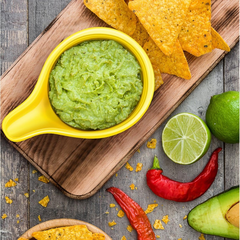 Flexzion Ceramic Dipping Bowls Small Bowls for Dipping with Handle Condiment Cups Soy Sauce Dish Porcelain Ramekins Sauce Holders Containers for Small Side Dishes Dips  3 oz Set of 6 Yellow - Image 5