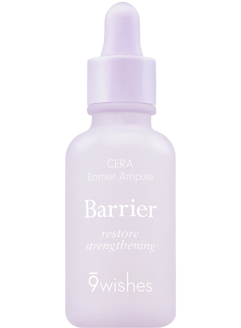 9wishes CERA Barrier Ampule 25ml – Deep Moisture & Skin Barrier Strengthening Serum with Ceramide & Natural Extracts – Hydrating, Restoring & Protecting Face Ampoule for Sensitive, Dry & Damaged Skin