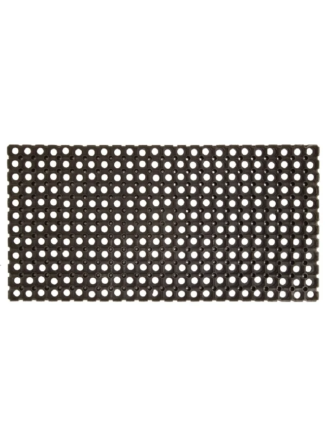 HONEYBEE Rectangle Shaped Hard and Durable Eco-Friendly Hollow Rubber Door Mat Black 50 x 100 x 2.2 cm 40169100A