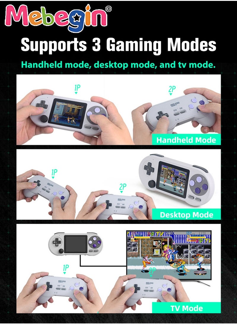MEBEGIN - Portable Handheld Game Console Built-in 6000 Games with 2 Gamepad, 3 Inch HD Screen Game Player with 16GB TF Card, Support 7 Simulators FC/SFC/MD/GB/GBC/GBA/MAME, Nice Gift for Kids and Adult - Image 1