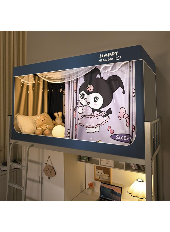 Bluejw New Installation-free Strong Shading Student Bed Curtain Mosquito Net Three-door Dormitory Single Upper And Lower Bed Curtain Wholesale - Image 1