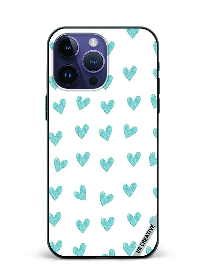 VR CREATIVE Protective Case Cover For Apple iPhone 15 Pro Blue Heart Design Multicolour - Image 1
