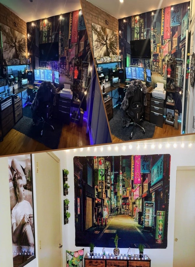 Loccor 60''x40'' Japan Street Tapestry Japan Night Street Signboard Billboards Street Night View Tapestry Wall Hanging for Kids Adults Party Decoration Living Room Bedroom Dorm Decor - Image 3