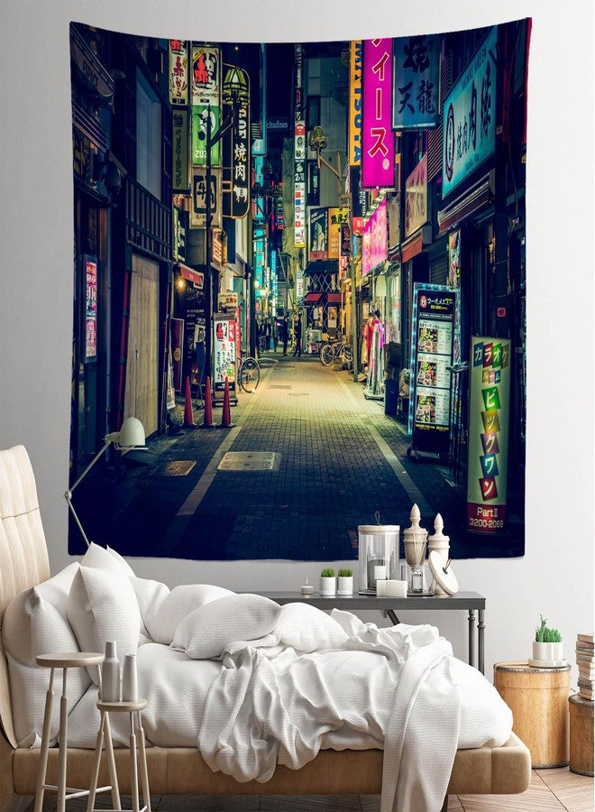 Loccor 60''x40'' Japan Street Tapestry Japan Night Street Signboard Billboards Street Night View Tapestry Wall Hanging for Kids Adults Party Decoration Living Room Bedroom Dorm Decor - Image 4