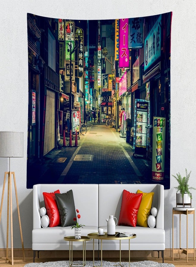 Loccor 60''x40'' Japan Street Tapestry Japan Night Street Signboard Billboards Street Night View Tapestry Wall Hanging for Kids Adults Party Decoration Living Room Bedroom Dorm Decor - Image 5