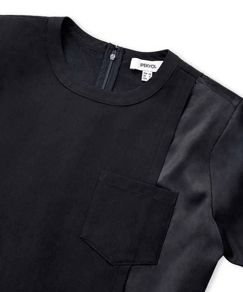 Ipekyol  Mixed-Media Shoulder-Pad Blouse for Women | Best Price UAE
