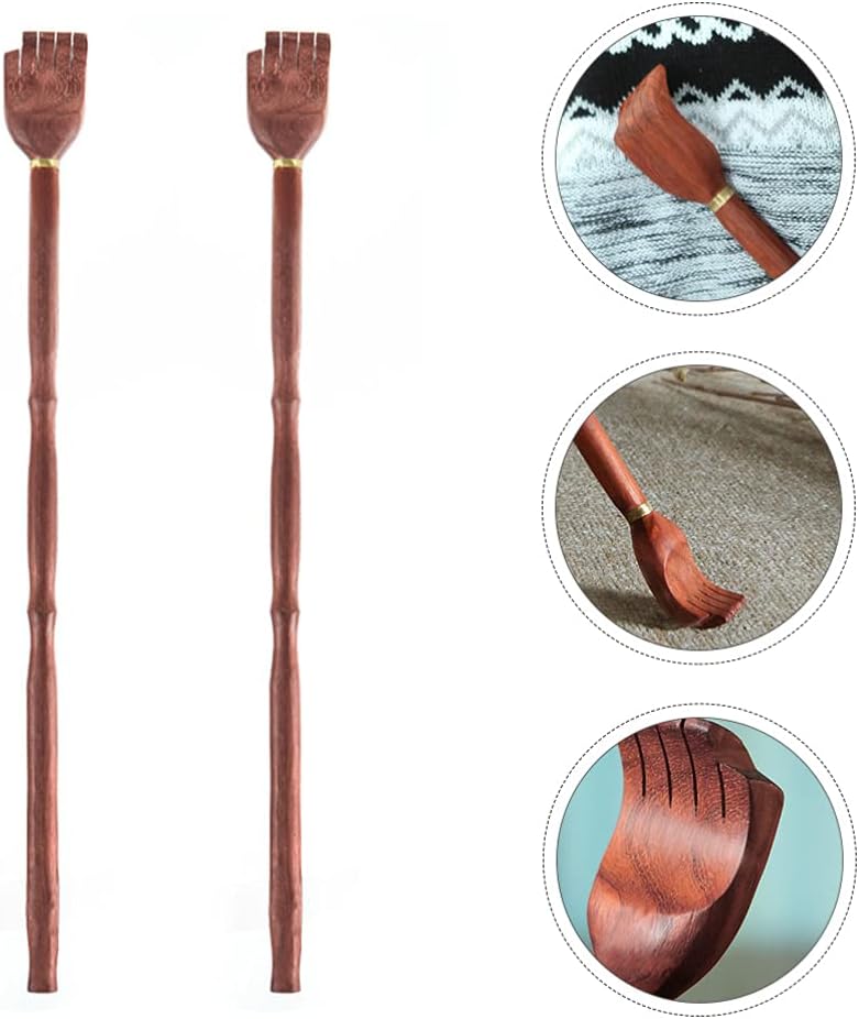 كلاراكو كلاركوا، قطعتان من أداة خدش الظهر، أداة خدش الظهر المصنوعة من الخيزران، أداة دغدغة ذاتية التدليك لتخفيف الحكة - Image 1