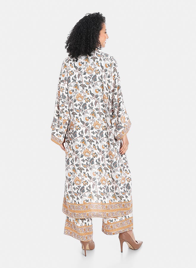 Red Circle Women's Kimono Floral Pants Suit - Image 3