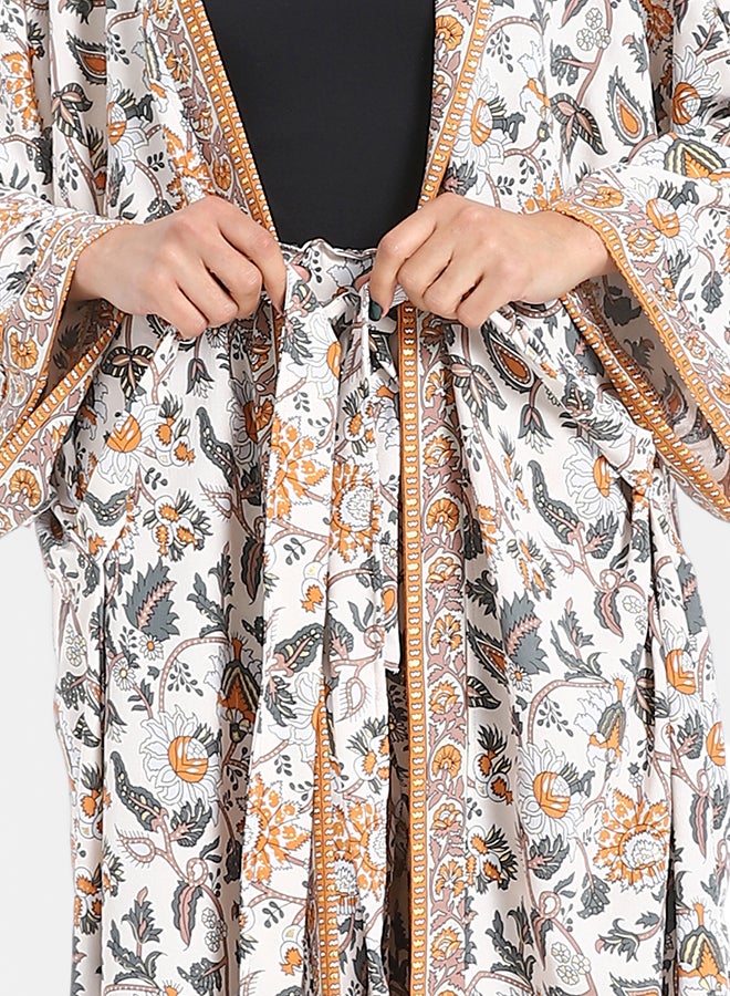 Red Circle Women's Kimono Floral Pants Suit - Image 4