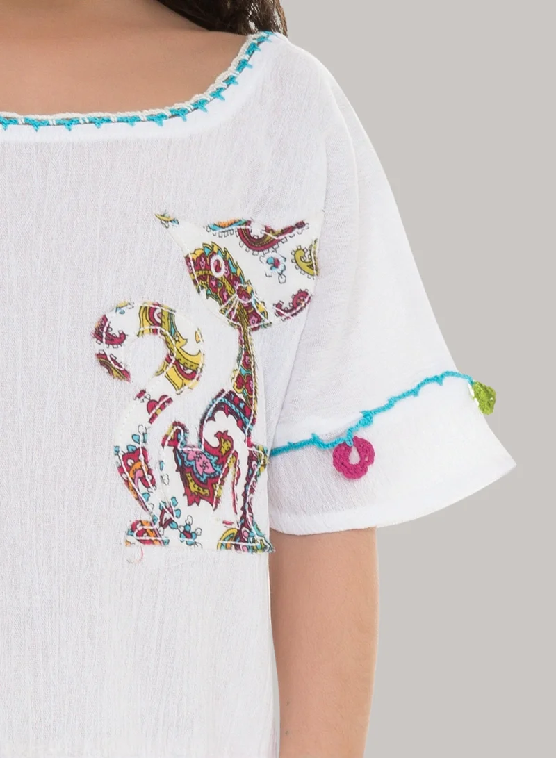 Just Nature Cat Dress with Aplique