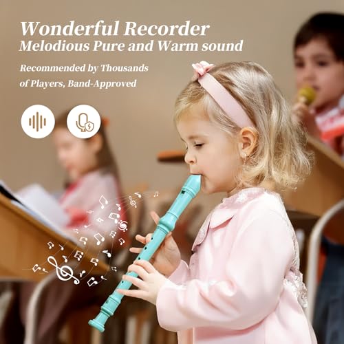 Yop-yes Recorder Instrument for Beginner Kids Adults,8-Hole Soprano Descant Recorder Music Flute with Cleaning Rod & Leather Case For School Student - Image 3
