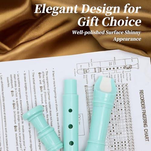 Yop-yes Recorder Instrument for Beginner Kids Adults,8-Hole Soprano Descant Recorder Music Flute with Cleaning Rod & Leather Case For School Student - Image 2