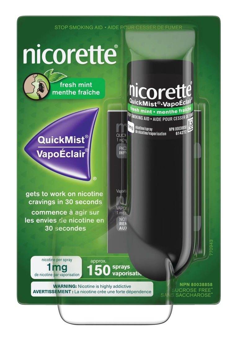 نيكوريت فريش مينت كويك ميست SPRAY – 1 ملغ، 150 رشة - Image 1