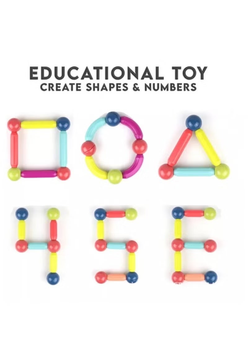 Magnetic 3D Magnetic Building Blocks - 42 Pieces Educational Shape Building Blocks for Kids - Image 3