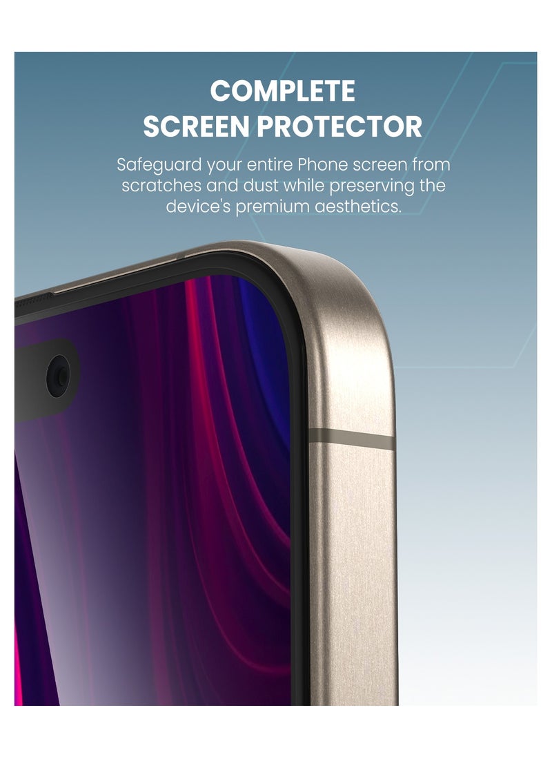 Moxedo Moxedo Ultra Shield Tempered Glass Screen Protector HD Clear 9H Hardness Full Coverage with Auto-Align Easy Applicator for iPhone 15 Pro 6.1 inch  - Image 2