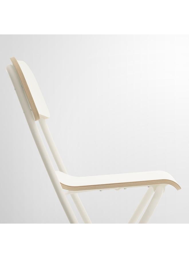 Zaboon Bar stool with backrest, foldable, white/white, 63 cm - Image 5