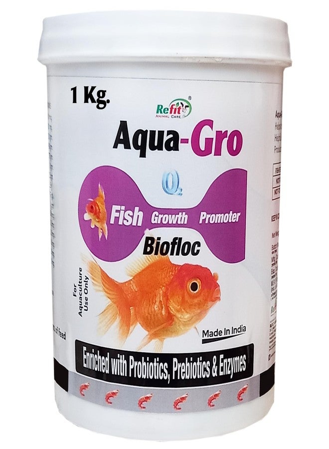 REFIT ANIMAL CARE Biofloc Aquaculture Growth Supplement for Fish, Shrimp, Prawns, and Aqua Animals, 1000 gram, Aqua Gro - Image 1