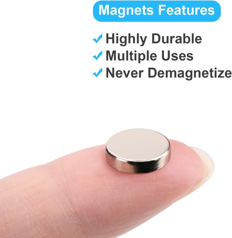 Sucrown 50Pcs Tiny Fridge Magnets, 8x2 mm Small Round Refrigerator Magnets, Magnets for Crafts, Office, Refrigerator, Whiteboard - Image 3