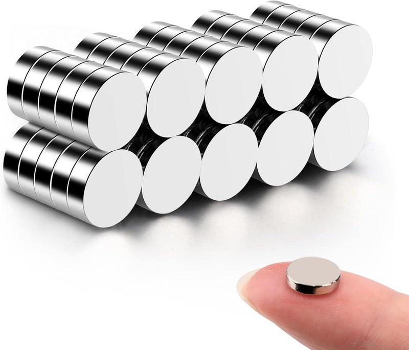 Sucrown 50Pcs Tiny Fridge Magnets, 8x2 mm Small Round Refrigerator Magnets, Magnets for Crafts, Office, Refrigerator, Whiteboard - Image 1