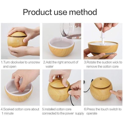 BRITSPEAR® Wooden Aroma Diffuser Humidifier cool mist Air Diffuser Air Purifier humidifier for bedroom | humidifiers for room (multi color) - Image 4