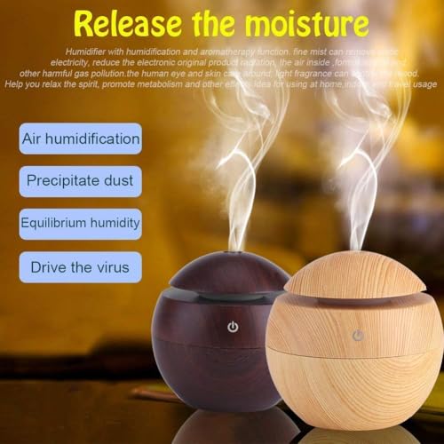BRITSPEAR® Wooden Aroma Diffuser Humidifier cool mist Air Diffuser Air Purifier humidifier for bedroom | humidifiers for room (multi color) - Image 3