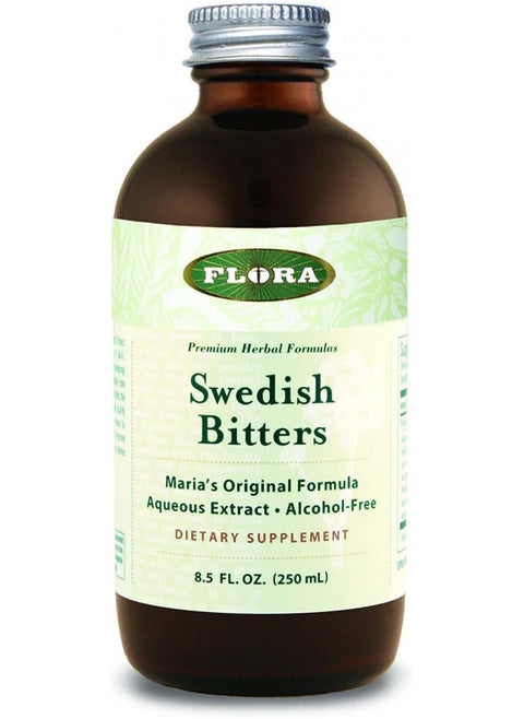 Flora - Swedish Bitters for Digestion, Alcohol-Free Bitters Help Bloating & Digestion, Maria's Original Formula Aqueous Extract, Vegan, Kosher, Non GMO, 8.5 Fl Oz Glass Bottle