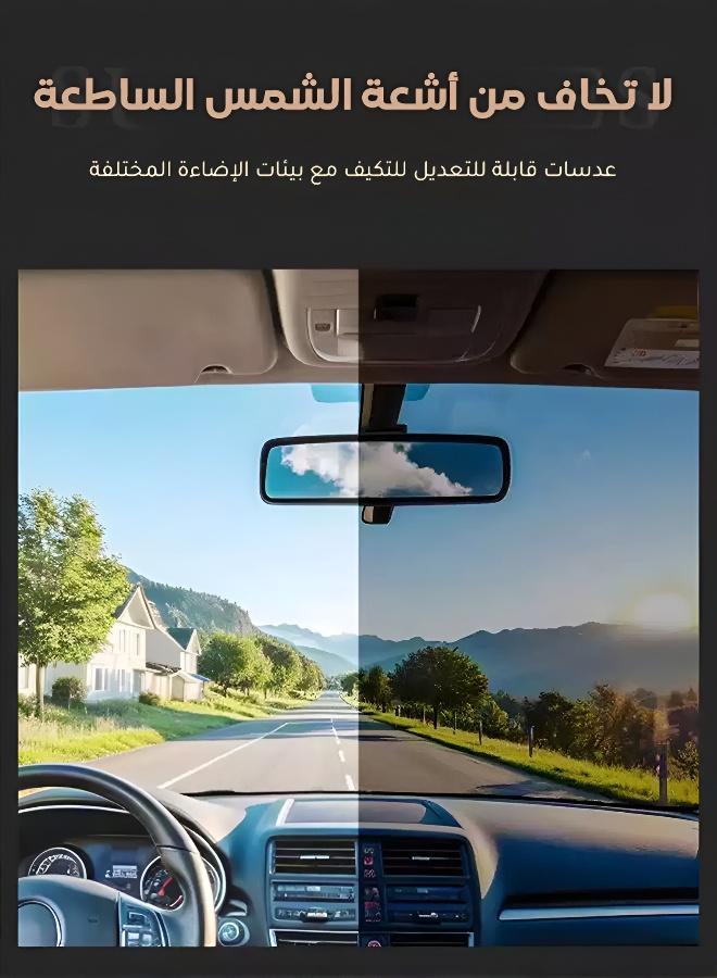 نظارات شمسية للرجال والنساء مزودة بخاصية الضبط اليدوي للضوء بـ 9 مستويات - حل متعدد الاستخدامات لمكافحة الوهج، مثالي للقيادة وركوب الدراجات والمشي لمسافات طويلة في ظروف الإضاءة المتغيرة - Image 5
