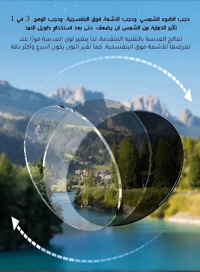 نظارات شمسية للرجال والنساء مزودة بخاصية الضبط اليدوي للضوء بـ 9 مستويات - حل متعدد الاستخدامات لمكافحة الوهج، مثالي للقيادة وركوب الدراجات والمشي لمسافات طويلة في ظروف الإضاءة المتغيرة - Image 4
