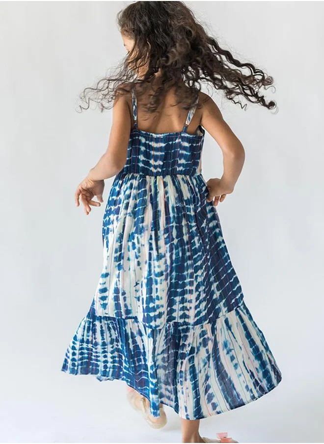 Styli Tie-Dye Tiered Strappy Dress