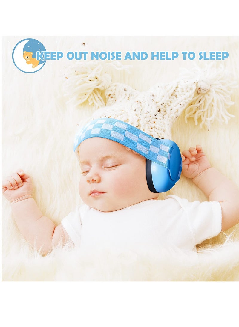 SOLARAE Adjustable Baby Ear Protection Earmuffs - Suitable for 2-24 Months Noise Reduction Earphones with Cloth Bag for Newborns Blue - Image 4