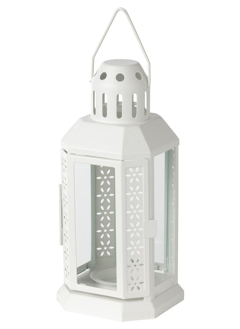 erorex Lantern for tealight, in/outdoor, white, 22 cm  - Image 1