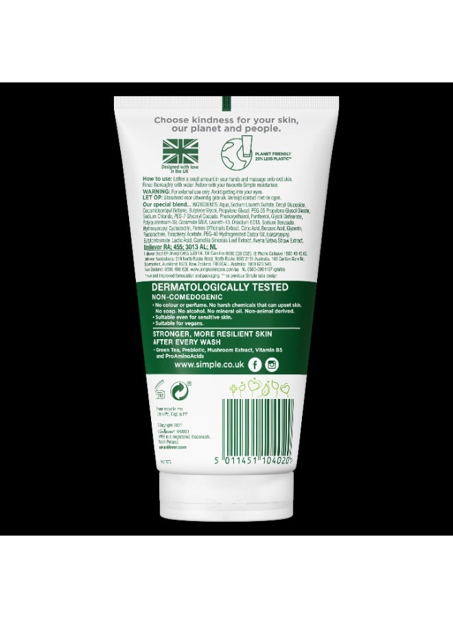 Simple Regeneration Age Resisting Facial Wash with green tea and prebiotic cleanser for revived and revitalised skin 150 ml - Image 2