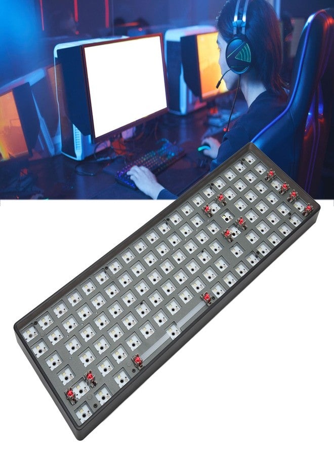 Yoidesu Custom Gaming Keyboard, RGB Modular DIY Mechanical Keyboard Kit, 75% 100 Keys Hot Swappable BT 5.0 2.4GHz Wired Keyboard PCB Mounting Plate Kit, Programmable (Black) - Image 4
