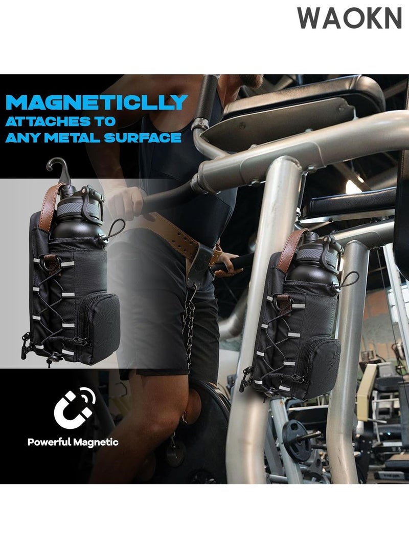 WAOKN Bottle Holder Gym Magnetic Bag – Premium Magnetic Crossbody Gym Bag for Men & Women Magnetic Gym Bag, Water Bottle Holder Gym magnetic bag company, Magnetic Crossbody Gym Bag for Gym, Travel, Work and Sports Spacious Multi-Pocket Design for Convenient Carry - Image 4