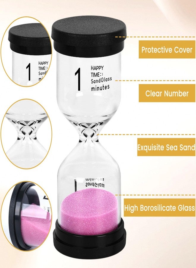 شيندل مؤقتات رملية من شينديل، 6 قطع، ساعات رملية ملونة، مؤقتات 1/3/5/10/15/30 دقيقة، ساعة رملية لألعاب الأطفال، الفصول الدراسية، المطبخ، الطبخ، المكتب - Image 3