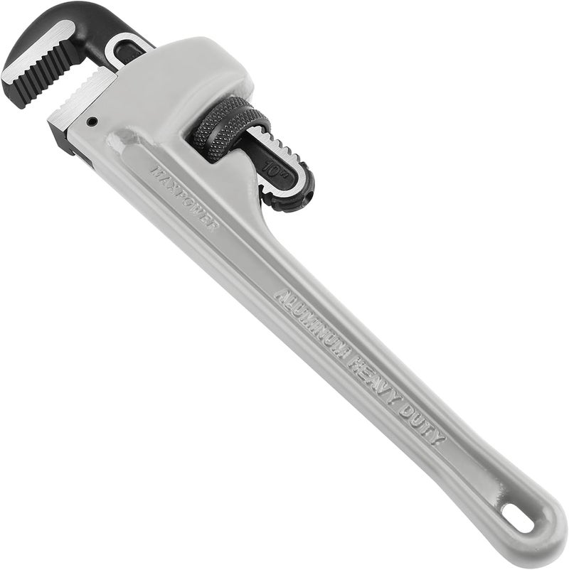 Max Power Pipe Wrench 10-Inch, 40% Lighter Aluminum Adjustable Plumbing Wrench - Image 1